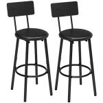 Set of 2 PU Upholstered Bar Stools