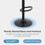 Stylish Set of 4 Black Swivel Bar Stools