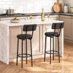 Set of 2 PU Upholstered Bar Stools