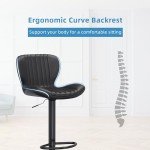 Stylish Set of 4 Black Swivel Bar Stools