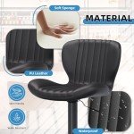 Stylish Set of 4 Black Swivel Bar Stools