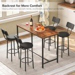 Set of 2 PU Upholstered Bar Stools