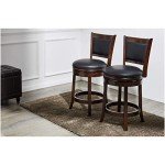 Set of 2 Cappuccino Swivel Barstools 24