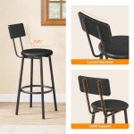 Set of 2 PU Upholstered Bar Stools