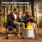 EAST OAK 21" Portable Smokeless Fire Pit