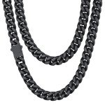 Black Cuban Link Necklace for Men - 22" 9mm