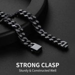 Black Cuban Link Necklace for Men - 22" 9mm