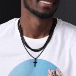 Black Cuban Link Necklace for Men - 22" 9mm