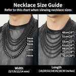 Black Cuban Link Necklace for Men - 22" 9mm
