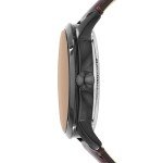 Fossil Townsman Skeleton Watch in Black & Cognac