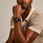 Fossil Townsman Skeleton Watch in Black & Cognac