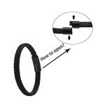 Geoffrey Beene Men's Black Leather Braided Bracelet