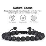 Adjustable Black Lava Rock Aromatherapy Bracelet