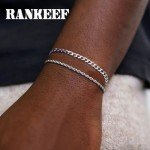 Mancave Sterling Silver Chain Bracelet Set for Men