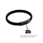 Geoffrey Beene Men's Black Leather Braided Bracelet