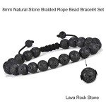 Adjustable Black Lava Rock Aromatherapy Bracelet