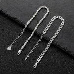 Mancave Sterling Silver Chain Bracelet Set for Men