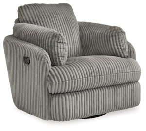 Light Gray Tie-Breaker Swivel Rocker Recliner with Storage