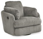 Light Gray Tie-Breaker Swivel Rocker Recliner with Storage