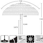 Hawaiian Style Tiki Patio Umbrella, 7.5ft