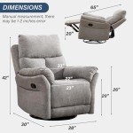 Mancave Swivel Rocker Recliner Chair - Silver