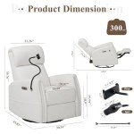 Power Recliner Chair with Swivel and Rocker