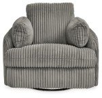 Light Gray Tie-Breaker Swivel Rocker Recliner with Storage