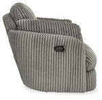 Light Gray Tie-Breaker Swivel Rocker Recliner with Storage