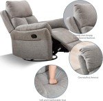 Mancave Swivel Rocker Recliner Chair - Silver
