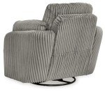 Light Gray Tie-Breaker Swivel Rocker Recliner with Storage