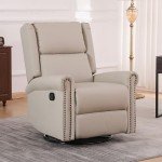 Beige 360° Swivel Recliner Chair for Mancave