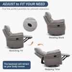 Mancave Swivel Rocker Recliner Chair - Silver