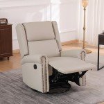 Beige 360° Swivel Recliner Chair for Mancave