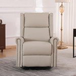 Beige 360° Swivel Recliner Chair for Mancave