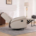 Beige 360° Swivel Recliner Chair for Mancave