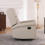 Beige 360° Swivel Recliner Chair for Mancave