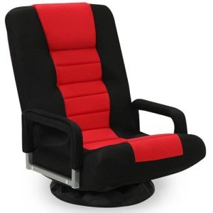 Red Folding Swivel Gaming Chair with Armrests