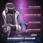 Ergonomic Gaming Chair with Footrest and Massage