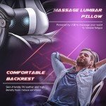 Ergonomic Gaming Chair with Footrest and Massage