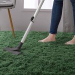Cozy Dark Green Shaggy Rug for Mancave