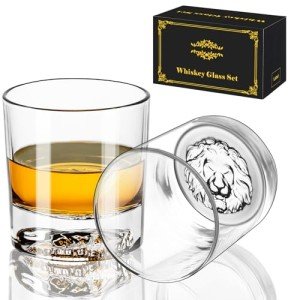 Lion Design Whiskey Glasses Set for Men