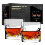 Heavy Crystal Whiskey Glasses Gift Set for Men