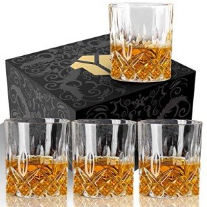 Whiskey Glasses Set of 4 for Home Bar