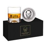 Set of 2 Hand Blown Skull Whiskey Glasses