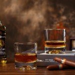 Set of 2 Hand Blown Skull Whiskey Glasses