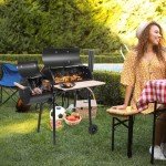 Outvita Charcoal Grill with Smoker and Wheels