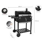 Royal Gourmet 24" Charcoal Grill with Side Table