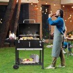 Royal Gourmet 24" Charcoal Grill with Side Table