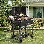 Royal Gourmet 24" Charcoal Grill with Side Table