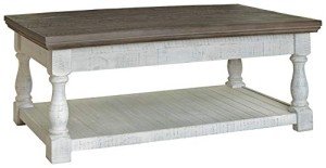 Havalance Farmhouse Lift Top Coffee Table - Gray & White